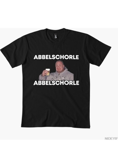 Flood Of Style Markus Rühl Meme Apfelschorle Abbelschorle T-shirt Erkekler Kadınlar Için % 100% Pamuk T Shir Siyah