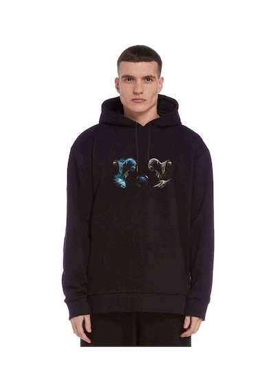 Mortal Kombat Scorpion Vs Sub Zero Baskılı Siyah Erkek Sweatshirt