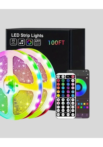 10 Metre Telefon Kontrollü Smart Şerit Led Usb Rgb Kumandalı Açık Mavi