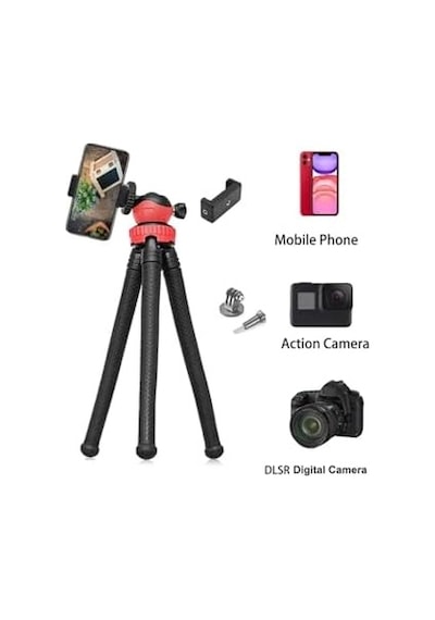 Esnek Monopod Tripod Youtuber Yayıncılar Ve Sosya Medya İçin İdeal 30cm Ahtapot 360 Derece Taşınabilir Ayakları Bükülebilir Selfie Telefon Tutuculu 3 Ayaklı Kampda Tatilde Gezilerde