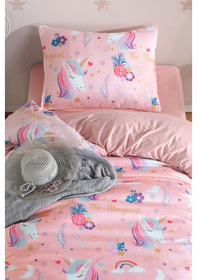 Eponj Home Kolay Ütülenir Nevresim Takımı Tek Kişilik Magical Pembe