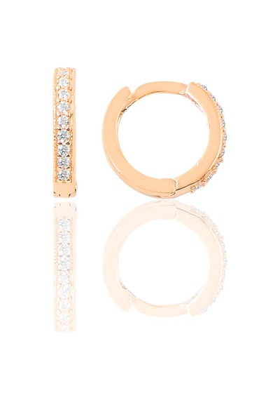Söğütlü Silver Gümüş Rose Zirkon Taşlı 11 Mm Halka Küpe Tragus Piercing Helix Kı