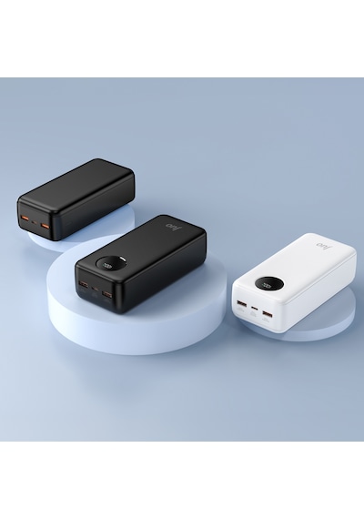Juo MT03278 30000 mAh 22.5 W Dijital Led Ekranlı Taşınabilir Hızlı Şarj Powerbank Siyah