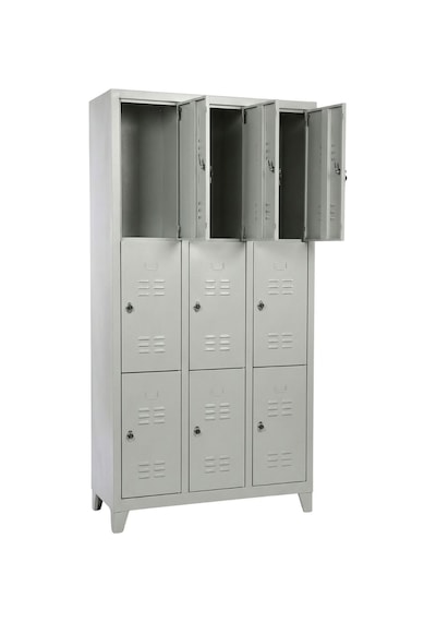 9 Gözlü Ekonomik Soyunma Dolabı-1 97x37x198 Gri