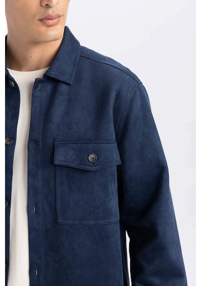 DeFacto Regular Fit Polo Yaka Süet Gömlek Ceket D3379AX25SPNV256