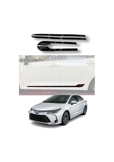 Autogp Toyota Corolla Kapı Alt Çıtası Pianoblack Plastik 2019+