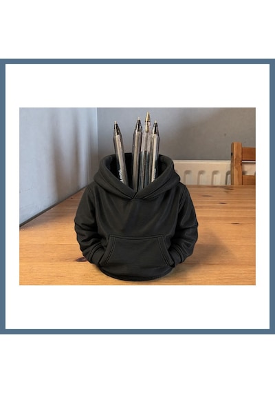 Buradabulabilirsin 3d Baskı Kapüşonlu Sweatshirt Kalemlik - Masaüstü Organizer-siyah Bbz