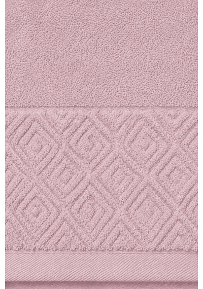El Yüz Havlusu 50x90 Cm %100 Pamuk Kısmi Kadife Quadro Pembe Diğer