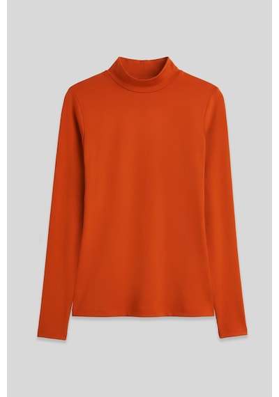 Tommy Life Oranj Balıkçı Yaka Basic Uzun Kollu Kadın Body - 97306 Turuncu