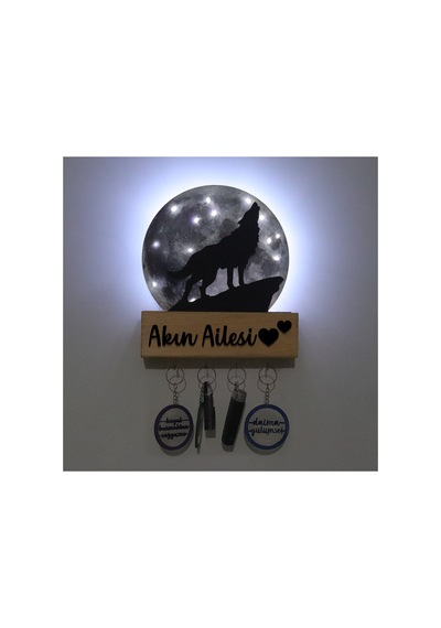 Led Işıklı Pleksi Dolunay Kişiselleştirilebilir Dekoratif Biblo Ursula Kurt Anahtar Askılığı Gri - 737202186