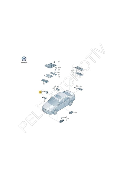 Golf Sunroof Açma Düğmesi 1k0959613a 2004-2009 Gri