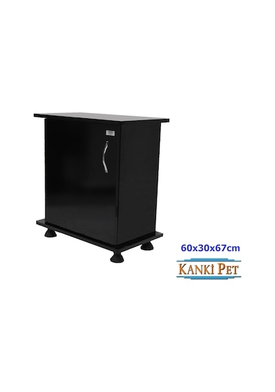 Kanki Pet 60 CM İthal Akvaryum Mdf Siyah Sehpa 60 x 30 x 67 CM