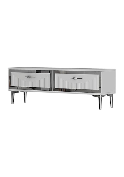 Tsa1204bs Tuna Tv Sehpası Beyaz-silver 120cm Beyaz - Gümüş