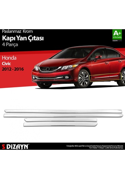 S-Dizayn Honda Civic Krom Kapı Yan Çıtası   2012-2016