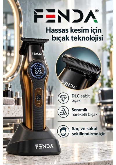 Fenda Profesyonel Bldc Motor 8000 Rpm Tıraş Makinesi Altın