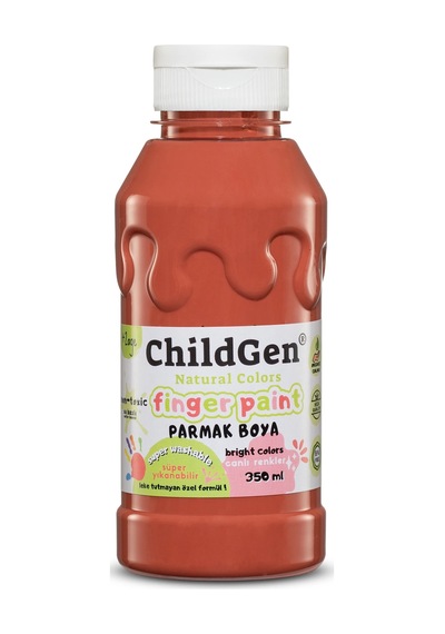 Childgen Süper Yıkanabilir Parmak Boya 350ml - Kahverengi Mavi