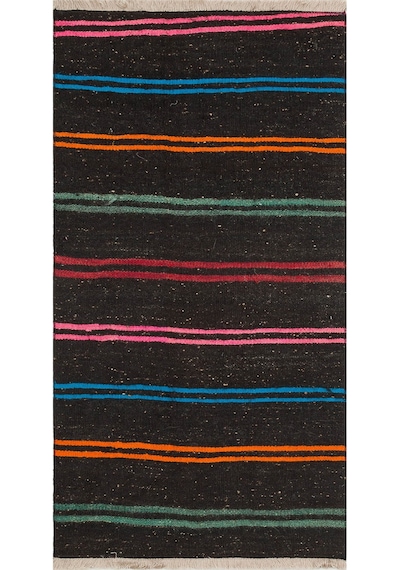 Yeşil Turuncu Rengi Keçi Kılı Malatya Kilim