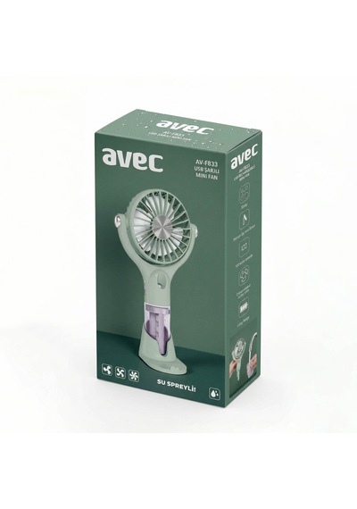 Avec Av-f833 Su Spreyli Usb Mini Fan Yeşil