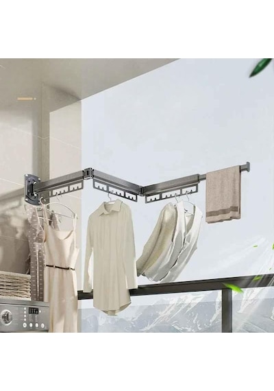 Alüminyum Balkon Çamaşır Kurutma Askısı Askılığı Katlanabilir, Korkuluk Tipi Yer Kaplamaz Paslanmaz Çamaşır Diğer
