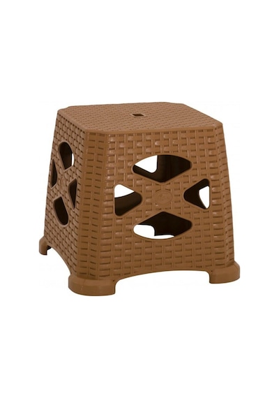 Mandella Sağlam Plastik Elit Rattan Küçük Tabure 6 Adet Teak Diğer