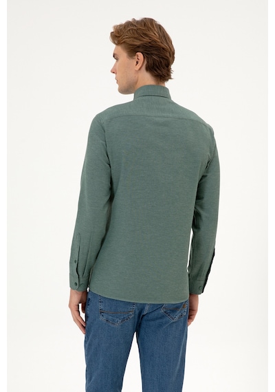 U.s. Polo Assn. Erkek Koyu Yeşil Gömlek Basic 50316723-vr079 Koyu Yesıl
