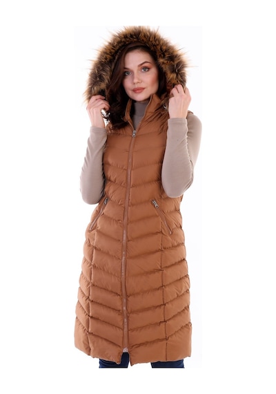 Z6684 Dewberry Bayan Yelek-camel CAMEL