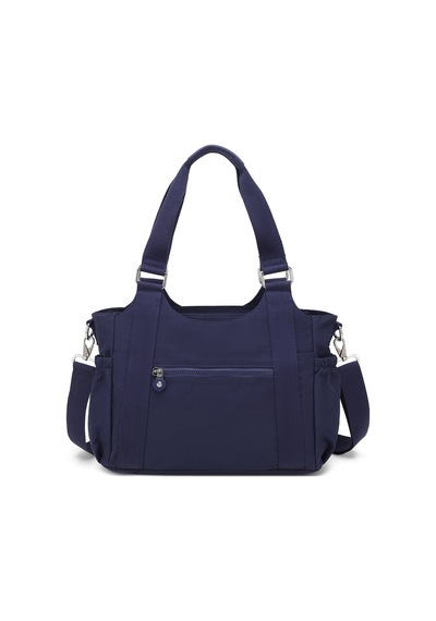 Smart Bags Günlük Orta Boy Su Geçirmez Krınkıl Kumaş Kadın Omuz Çantası Lacivert