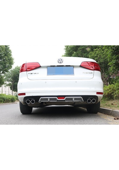 Autogp Vw Jetta Arka Tampon Difüzörü Sedan 2015 / 2019 Gri 4 Çıkış