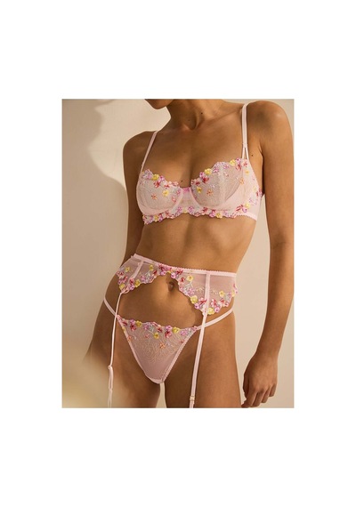 Victoria's Secret Bloom İşlemeli V-string Külot Gökkuşağı Çiçeği