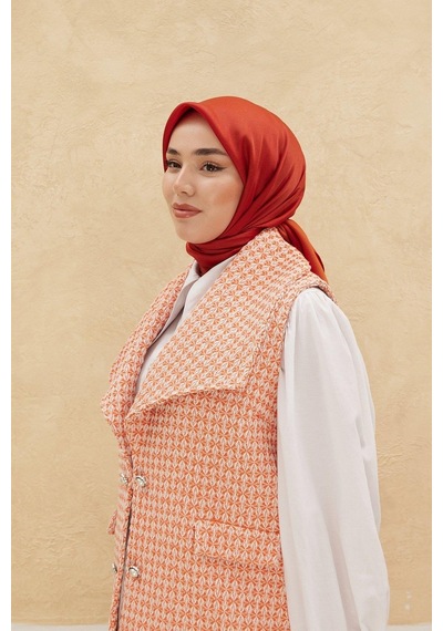 Silk Home Düz Shiny Eşarp - Kiremit - Kiremit