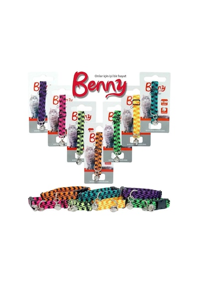 Benny Yavru Kedi Tasması Zilli Asortili