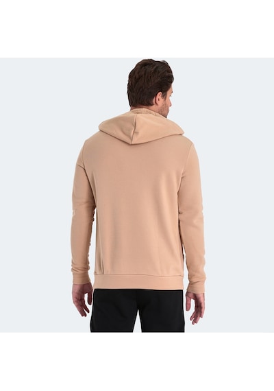 Slazenger KEANS IN Erkek Kapüşonlu Cepli Açık Kahve Sweatshirt