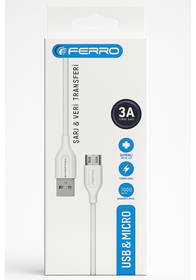 Ferro Fc-14 Usb & Micro Hızlı Şarj Ve Data Kablosu 3.0 Amper