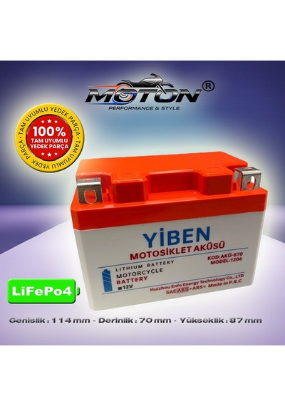 Ytx7a-bs Uyumlu Lifepo4 Lityum Motosiklet Aküsü 220 Cca Marş Gücü / Hafif Tasarım