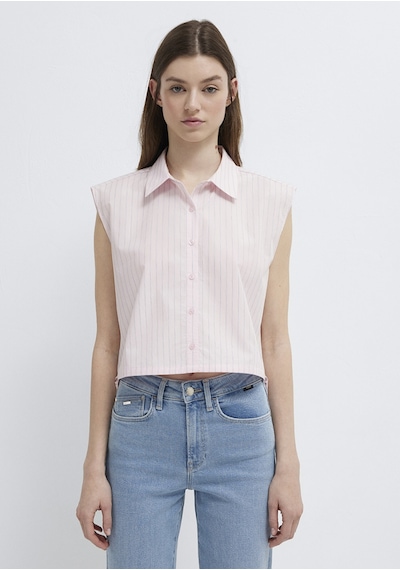 Mavi - Çizgili Bluz 1211472-91599 Pembe