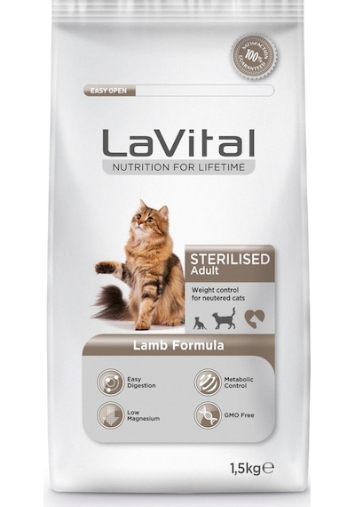 La Vital Sterilised Kuzu Etli Kısırlaştırılmış Yetişkin Kedi Maması 1500 G