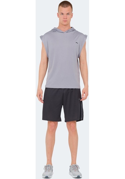 Slazenger ONDINA IN Erkek Kolsuz Gri Tişört