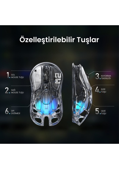 Gravastar V75 Lite Manyetik Kablolu Gaming Klavye, M2 Kablosuz Optik Mouse Ve Mousepad Oyuncu Seti, Optik