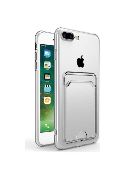 Apple Uyumlu iPhone Se 2020 Kılıf Kartlıklı Şeffaf Zore Setra Kartlıklı Şeffaf Silikon Kılıf