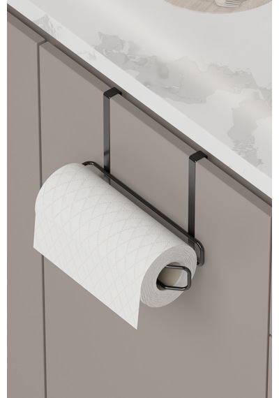 Havluluk Peçetelik Askısı Banyo Mutfak Düzenleyicisi Kağıt Rulo Havlu Askılığı Pratik Siyah Rulo Siyah