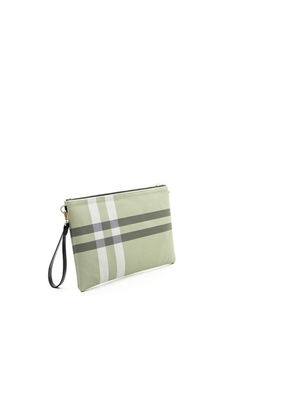 Silver Polo Sp1034 Kadın Portföy & Clutch Ekose A.yeşil-kemik