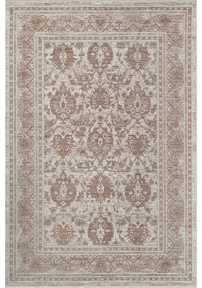 Buhara 0750 Bej Serisi Vintage Modern Eskitme Etnik Desenli Otantik Salon Halısı Krem