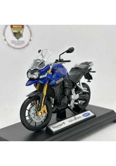 Triumph Explorer 1:18 Ölçek Diecast Motosiklet Model Lisanslı Metal Maket Oyuncak & Biblo