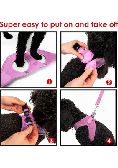 Air-Mesh Küçük ve Orta Irk Kedi Köpek Göğüs Tasması - Yumuşak, Nefes Alabilir, Dayanıklı LİLA S