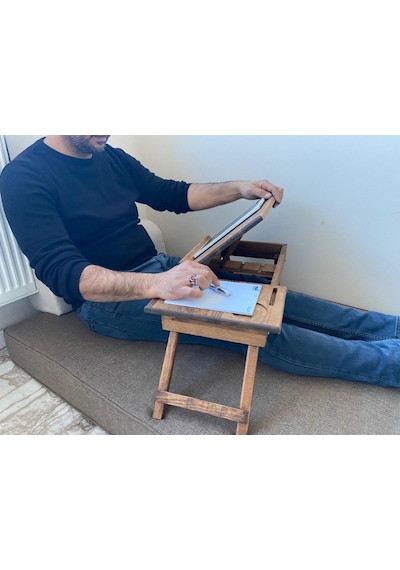 Ahşap Çalışma Masası. Tabletlik. Laptop Masası