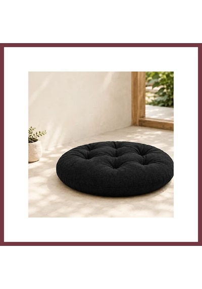 Storeşahin Yuvarlak Sandalye Ve Tabure Minderi 40 40 4 Cm Siyah Dış Mekân Shn0720