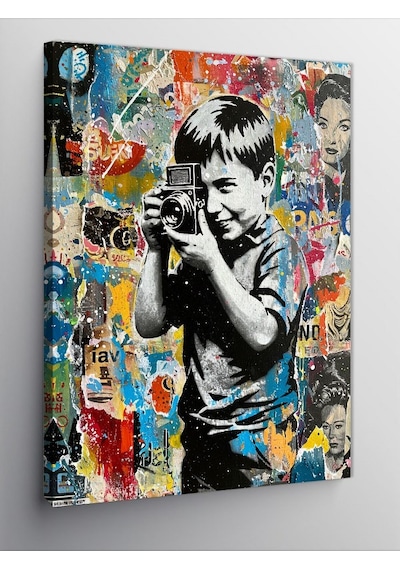 Kanvas Tablo Fotoğraf Çeken Çocuk Ve Sanat 100cmx140cm