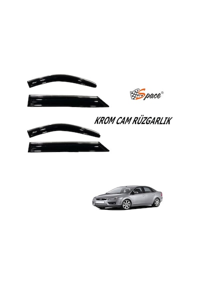 Ford Focus Krom Cam Rüzgarlığı 1.2Mm 2005 4'Lü - Caru446