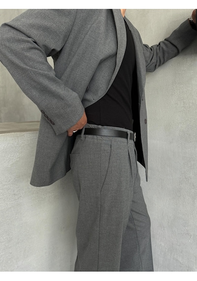 Erkek Oversize Rahat Kalıp Kruvaze Takım Elbise 001