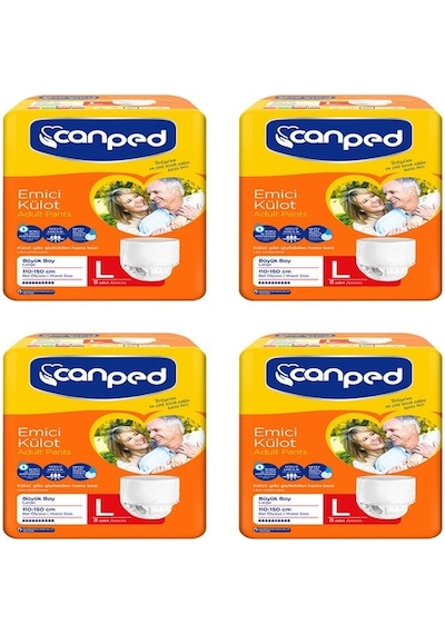 Canped Emici Külot Hasta Bezi Büyük Boy L 8'Li x 4 32 Adet